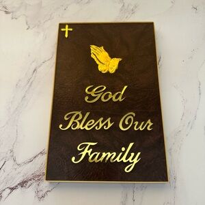 Brown and Gold Religious Wall Plaque